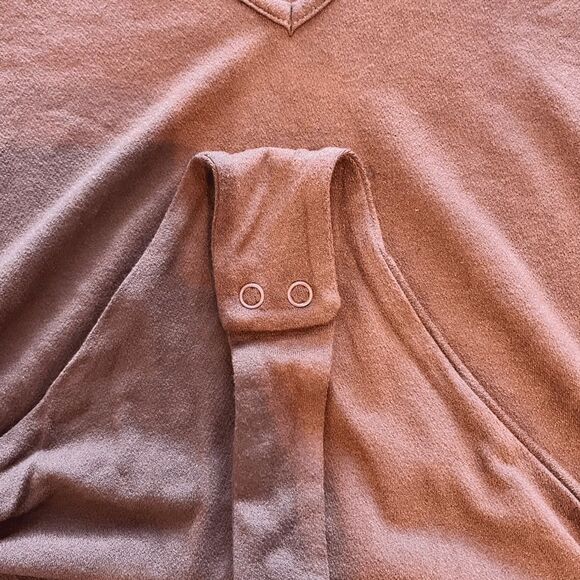 Naked Wardrobe Bodysuit Large Brown V-Neck Long Sleeve Thong Stretch NW-B0125 - Picture 3 of 9